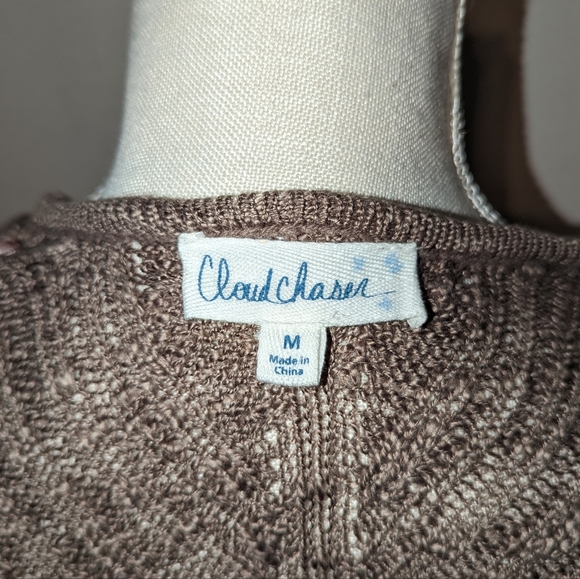 Cloud Chaser Cardigan sweater Size Medium Taupe - Picture 6 of 6